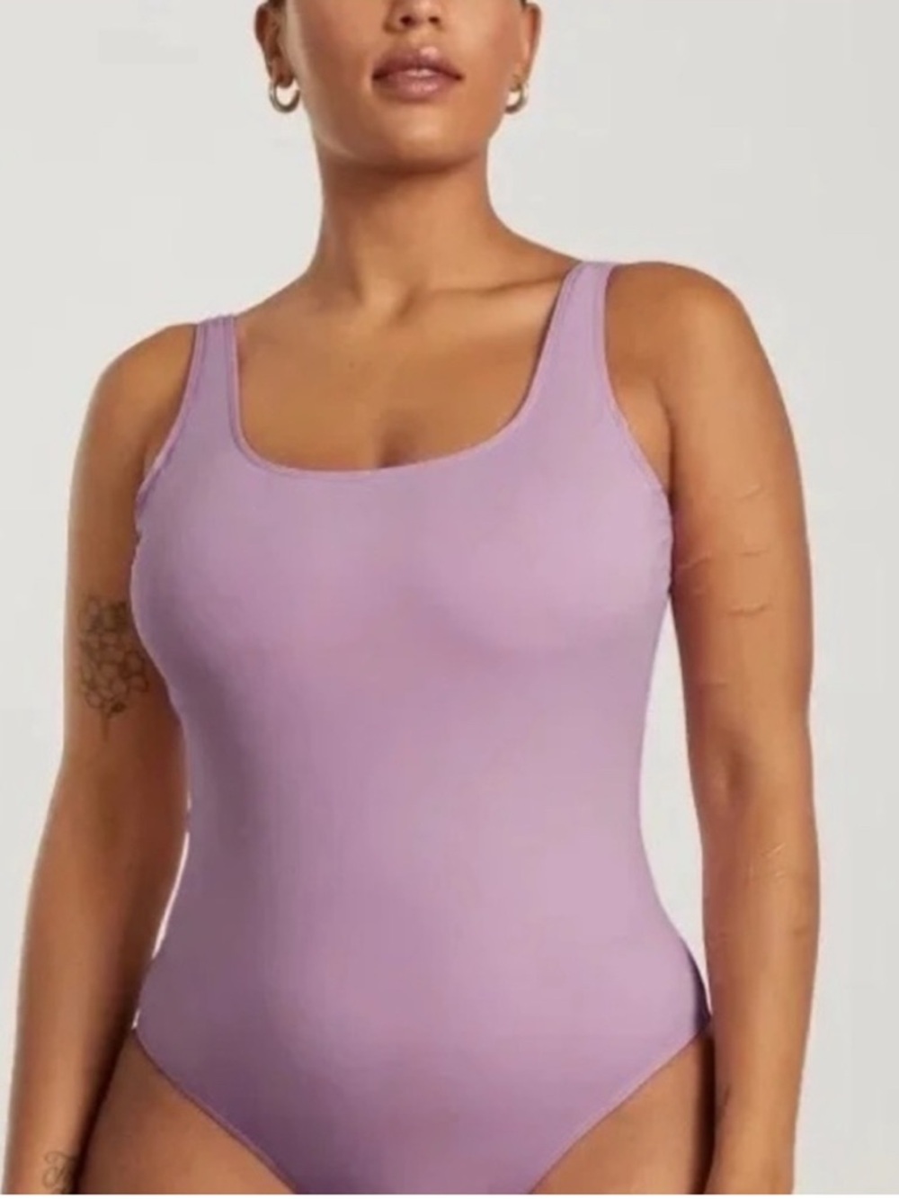 Everlane Square neck size medium lilac purple one piece swimsuit